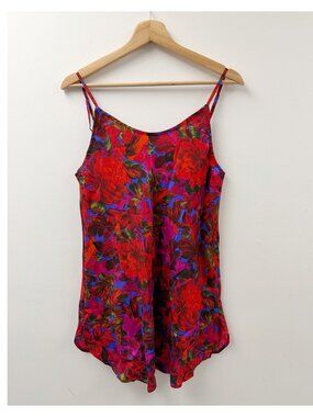 Rene Rofe Y2K Luxury Lingerie Silk Night Mini Dress Chemise Floral Sz M NWT